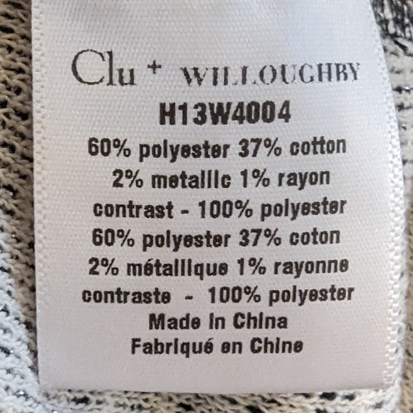 New Anthropologie Clu+Willoughby Metallic Thread Tunic Top Gray & Black Size XL - Picture 5 of 6